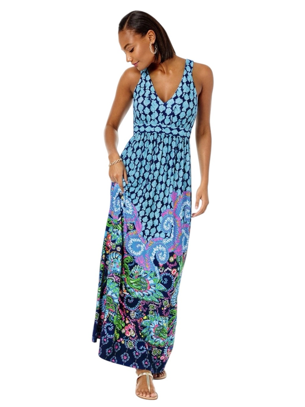 NWT Lilly Pulitzer Giorgiana Maxi Dress Size 14 Ride The Wave Engineer